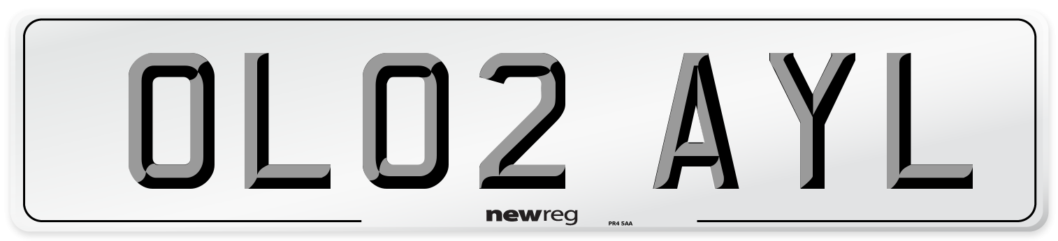 OL02 AYL Number Plate from New Reg